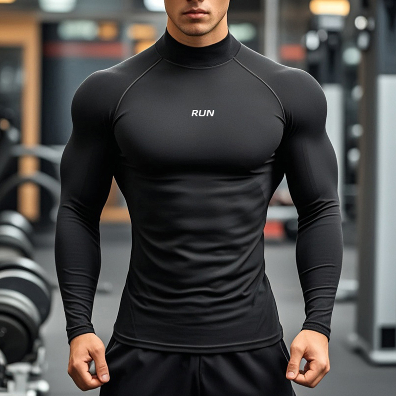 Compression Shirt Workout - Dolcevita da corsa da uomo T-shirt
