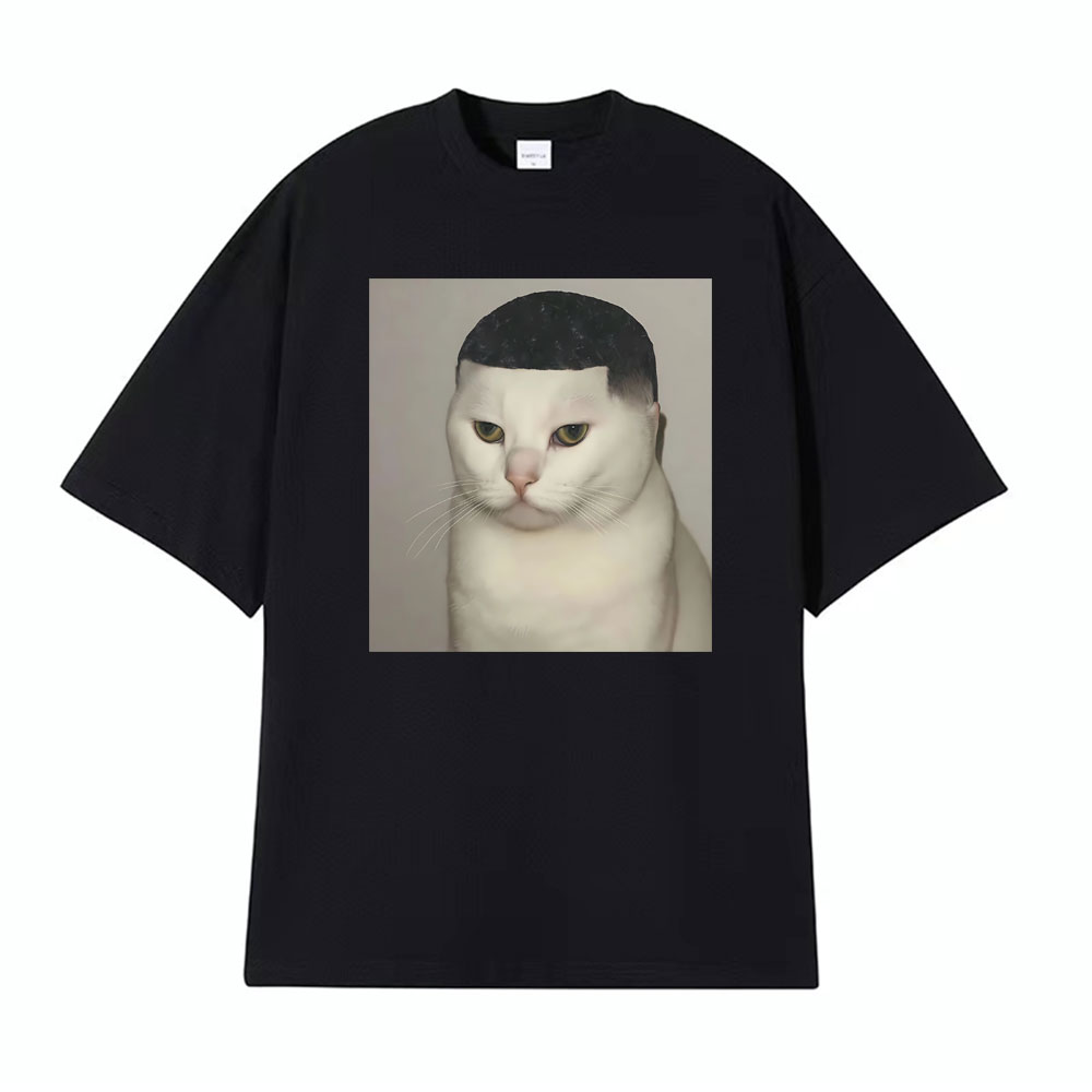 Men'S Fashion Haircuts - T-shirt divertente con stampa meme gatto