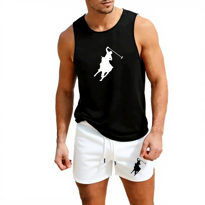 Mens Fashion Summer - Completo estivo da uomo europeo, gilet