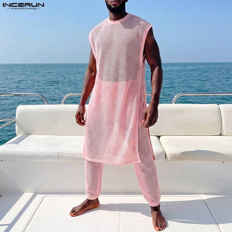 Mens Fashion Summer - INCERUN Completi da Uomo in Rete