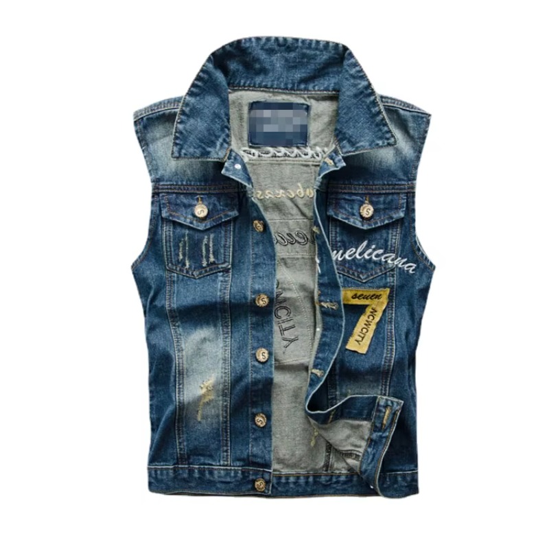 Men'S Fashion Vest With Jeans - Gilet di jeans slim da uomo