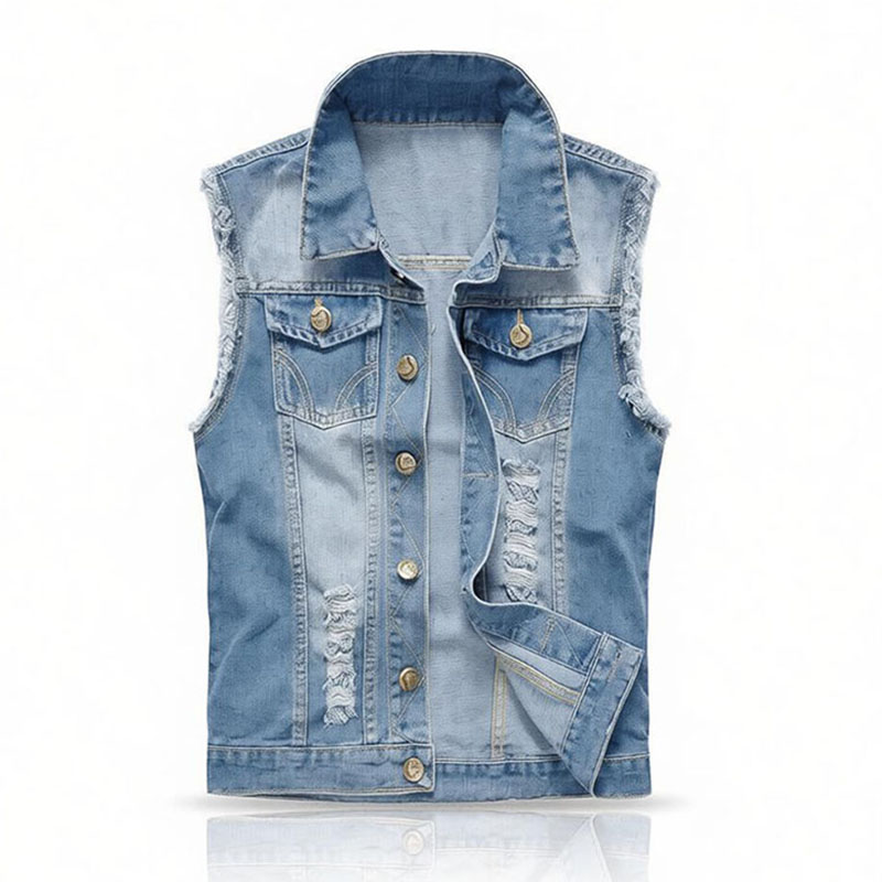 Men'S Fashion Vest With Jeans - Gilet in denim da uomo taglie