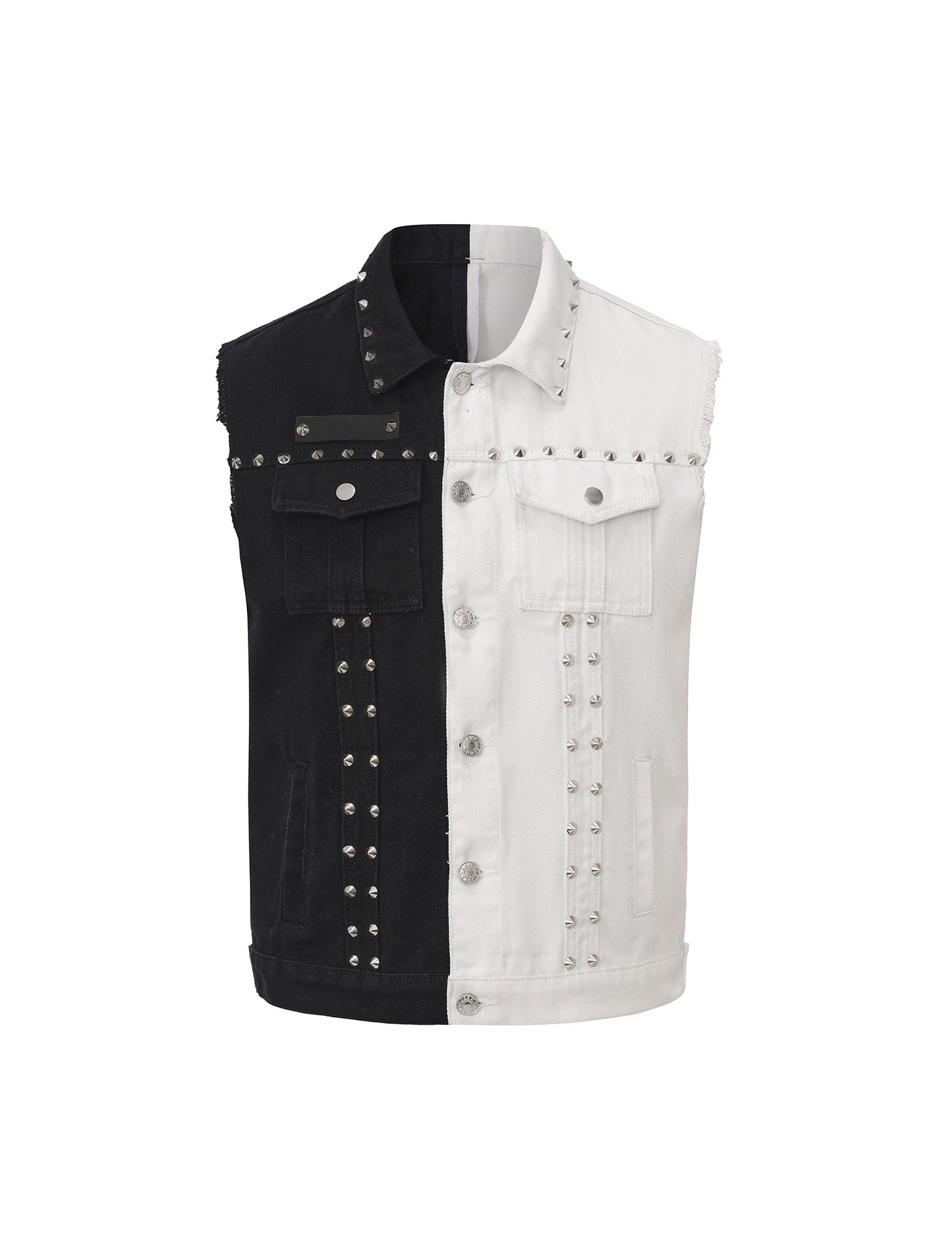 Men'S Fashion Vest With Jeans - Gilet in denim stile punk da