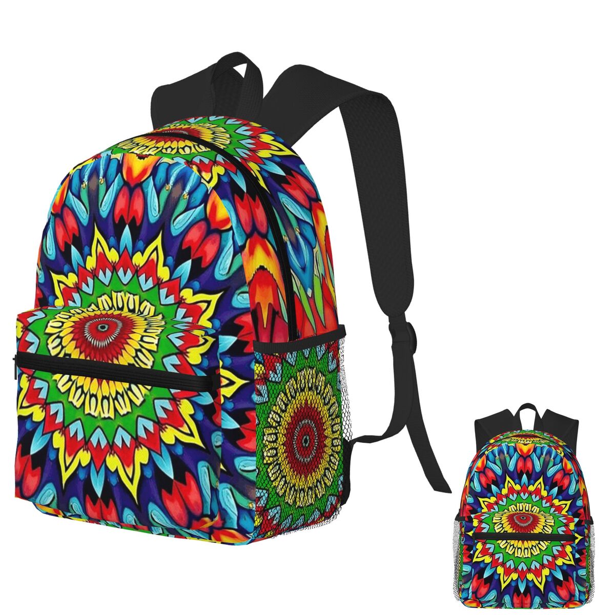 Men'S Fashion 1960S - Vibrante Trippy Mandala anni '60 Zaino
