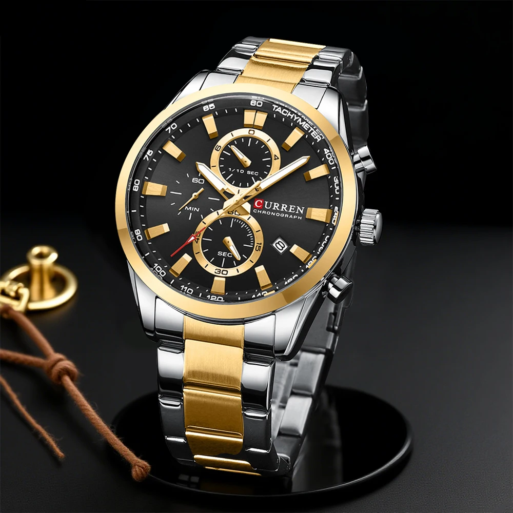 Fashion Mens Watches - CURREN Casual Quarzo Crono Orologi sportivi