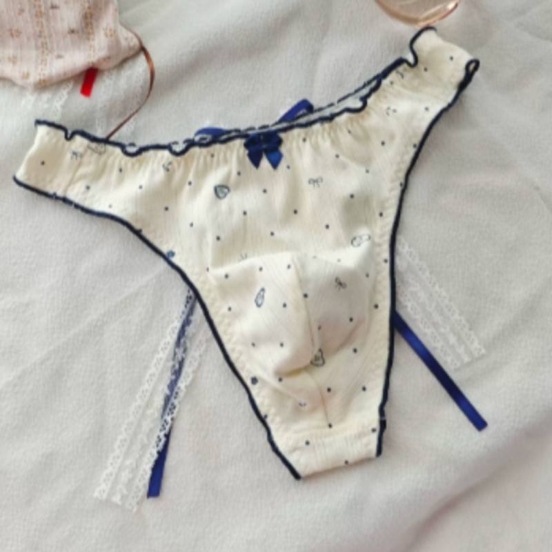 Men'S Fashion Underwear - Nuovo Slip Giapponese Floreale con Fiocco,