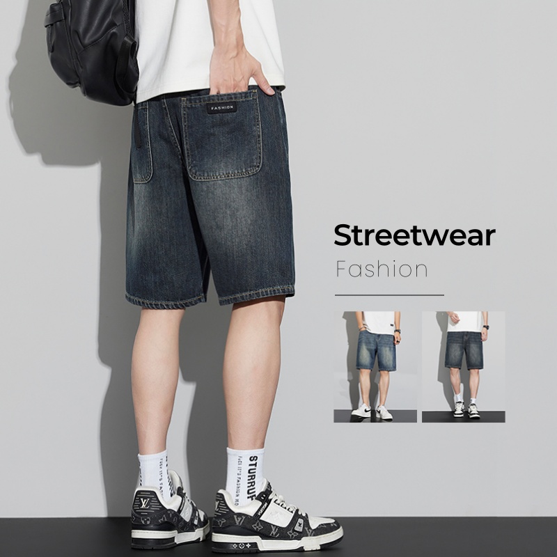 Jeans Pants Fashion Men - Pantaloncini di jeans vintage da uomo