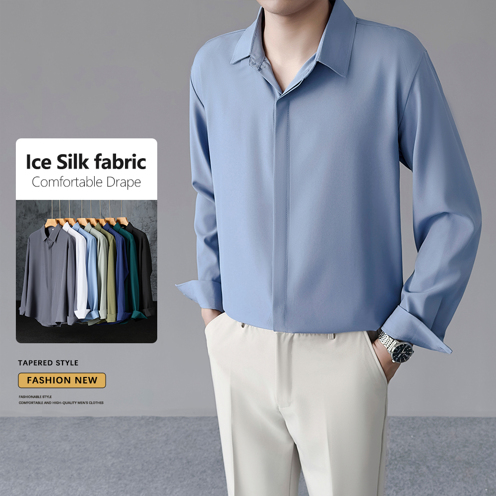 Dress Shirt Non-Iron - Camicia da uomo sottile primaverile/estiva in