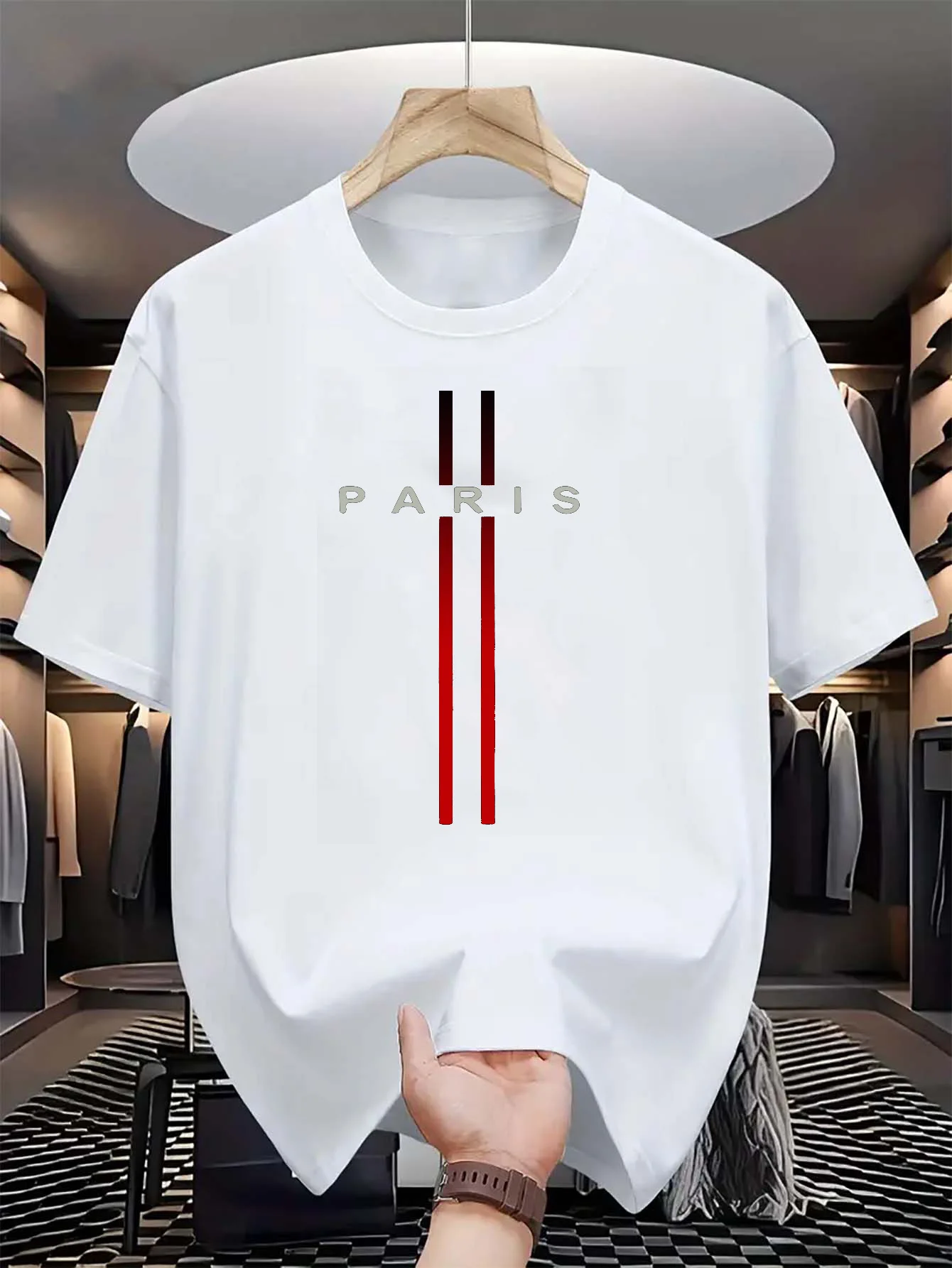 Paris Fashion Men - T-shirt da uomo a maniche corte