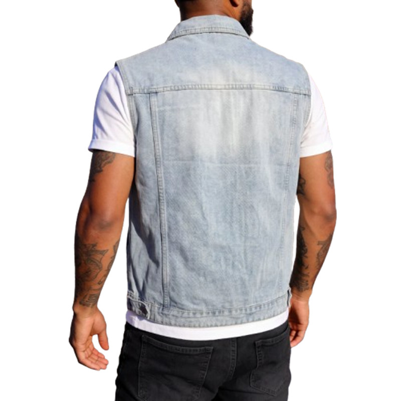 Men'S Fashion Vest With Jeans - Gilet in denim da uomo primavera