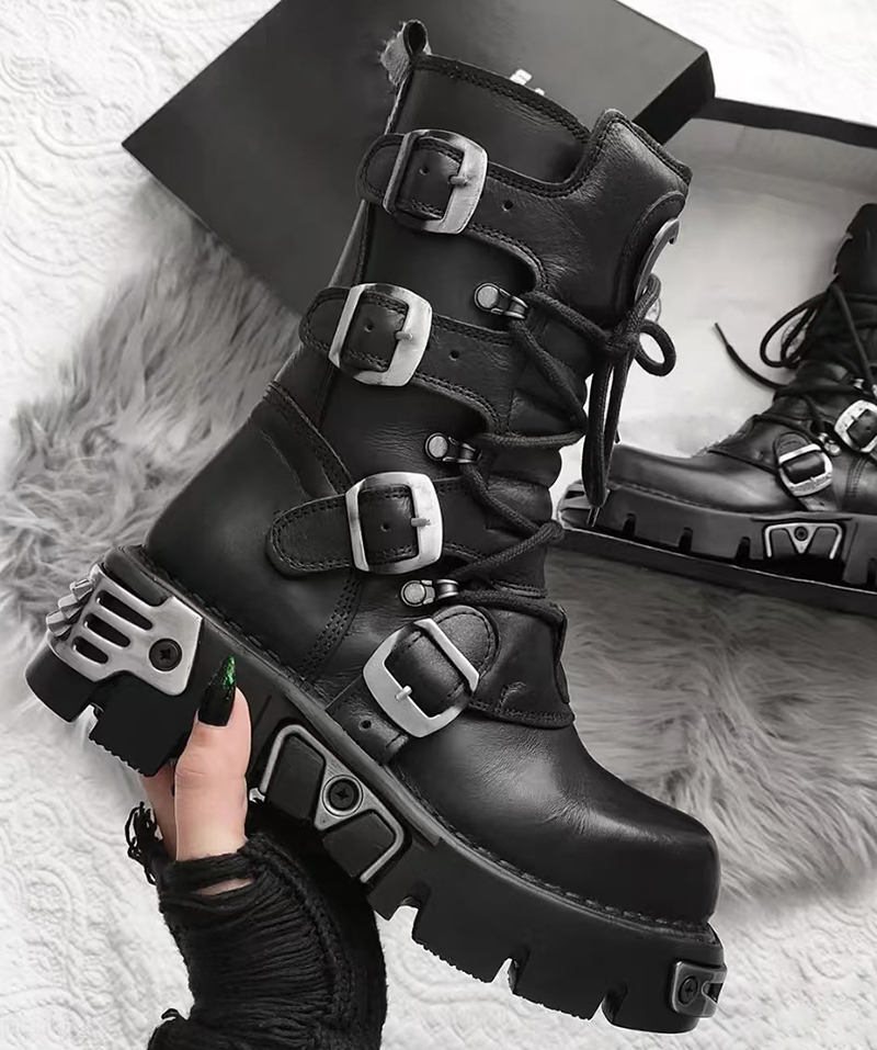 stivali da moto alti punk goti - Men'S Fashion News recensione e prezzo