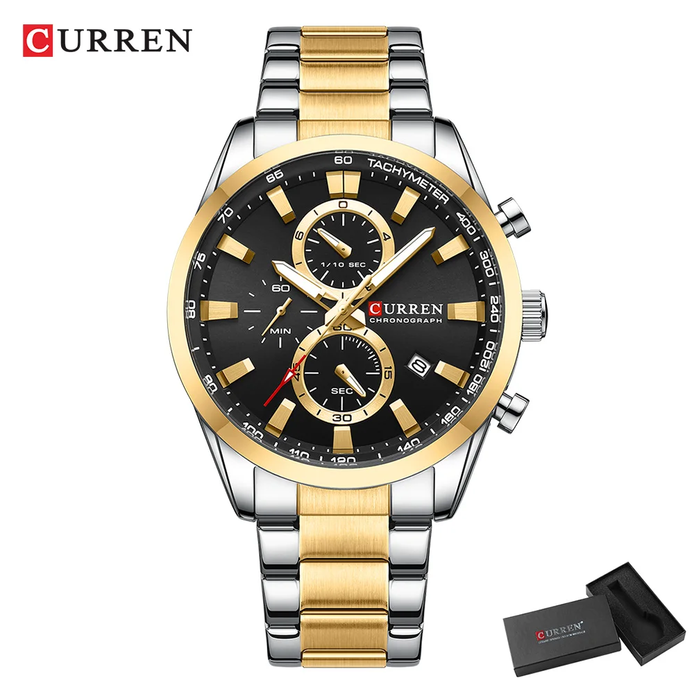 CURREN Casual Quarzo Crono Oro - Fashion Mens Watches recensione e prezzo