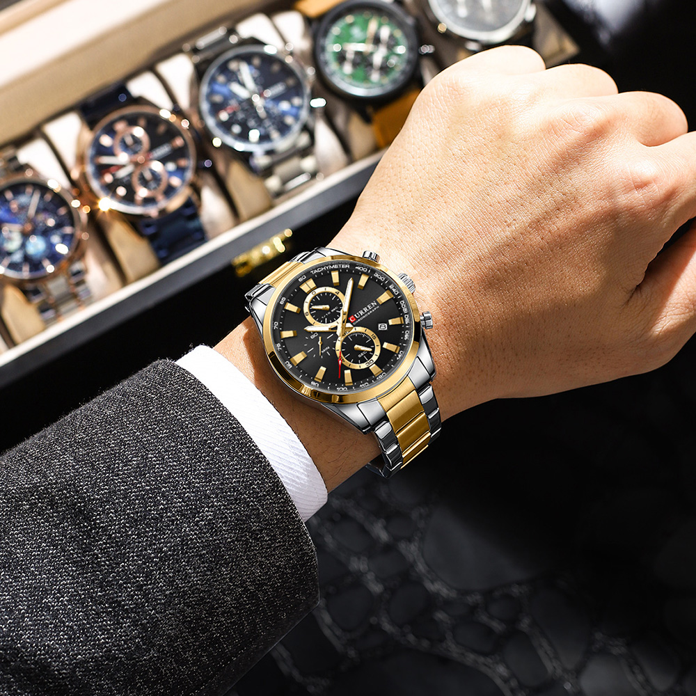 CURREN Casual Quarzo Crono Oro - Fashion Mens Watches recensione e prezzo