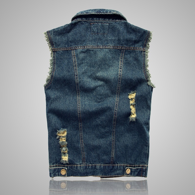 Nuovi Gilet in Denim Strappato - Men'S Fashion Vest With Jeans recensione e prezzo