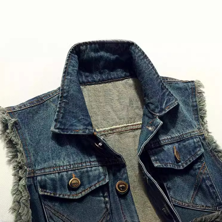 Nuovi Gilet in Denim Strappato - Men'S Fashion Vest With Jeans recensione e prezzo