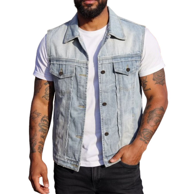 Gilet in denim da uomo primave - Men'S Fashion Vest With Jeans recensione e prezzo